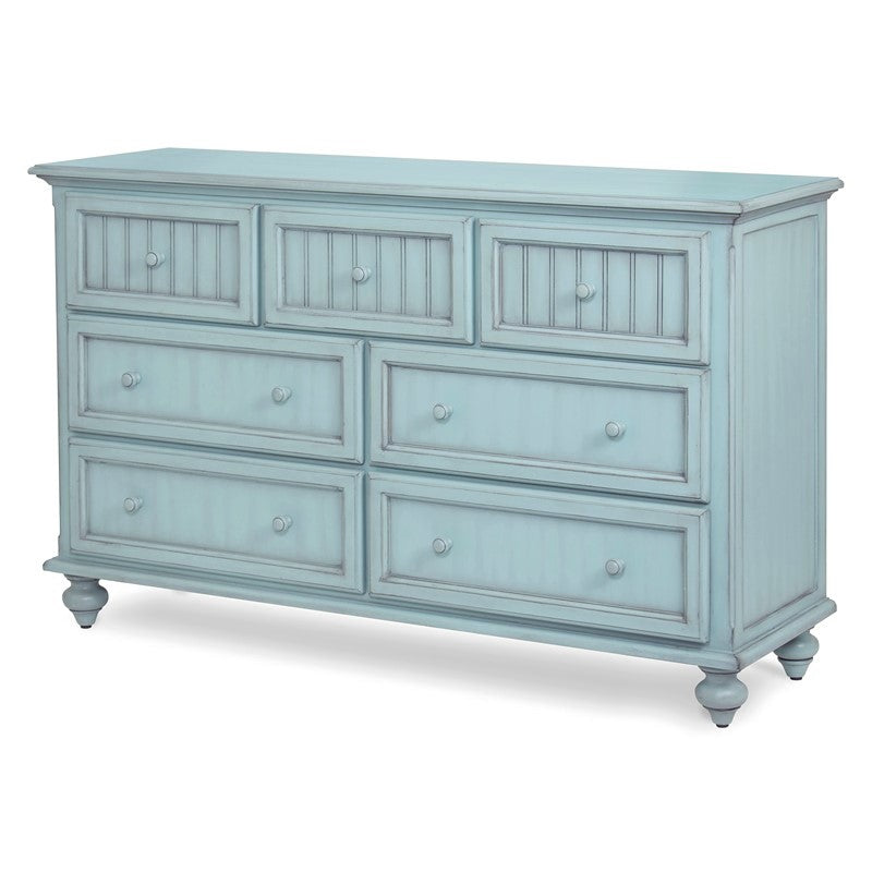 Sea Winds Monaco 7-Drawer Dresser Distressed Bleu Finish