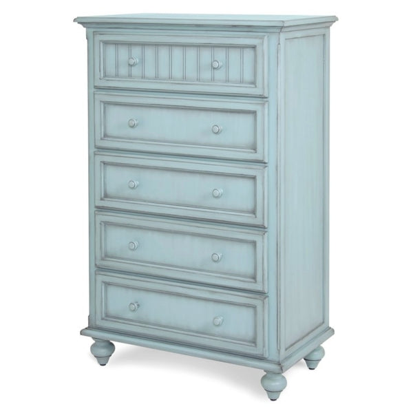 Sea Winds Monaco 5-Drawer Chest Distressed Bleu Finish
