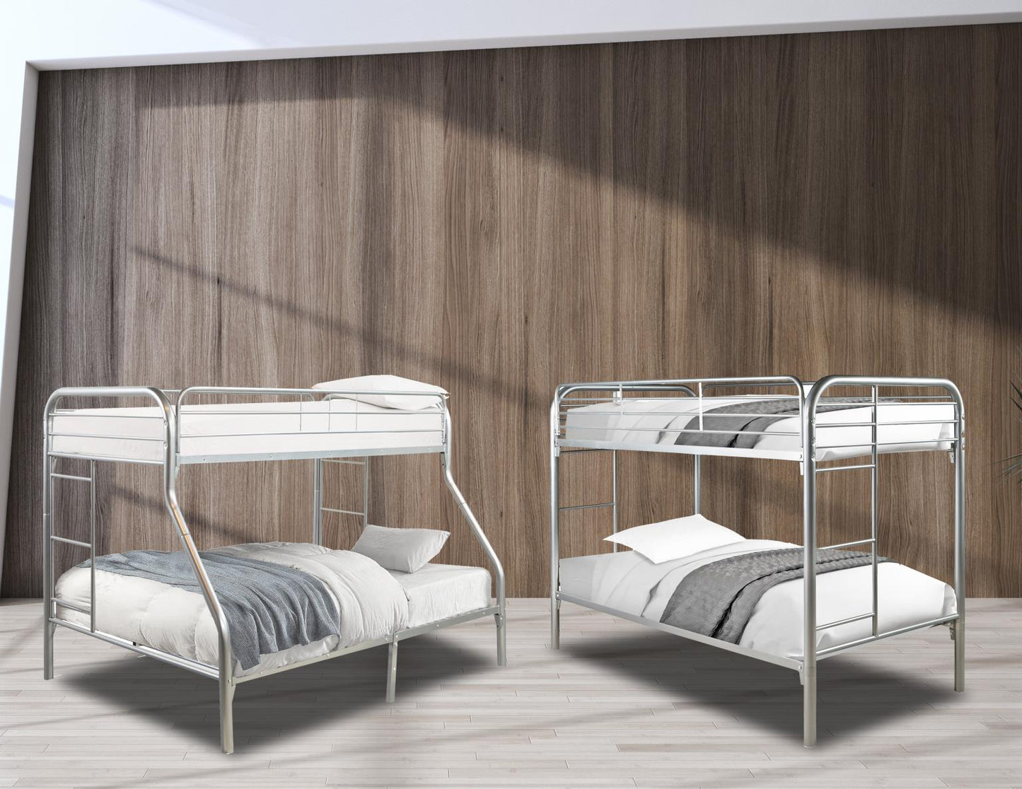 Brand New Silver Twin over Twin Metal Bunk Bed
