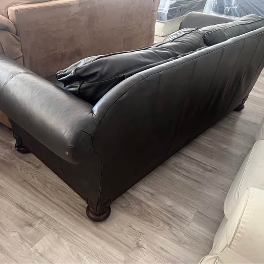 Dark Brown Leather Sofa