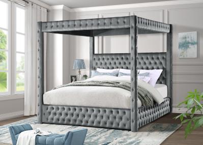 Brand New Harlem Grey Queen Grey Canopy Bed