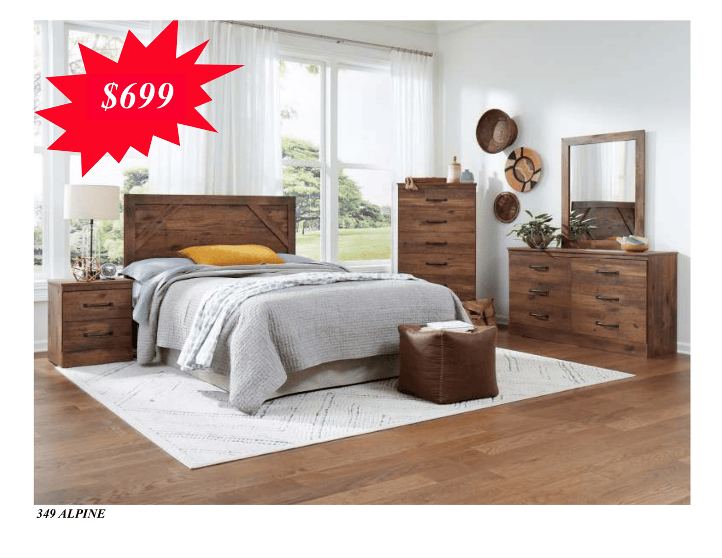 Apline 5 PC Bedroom Set Made in America