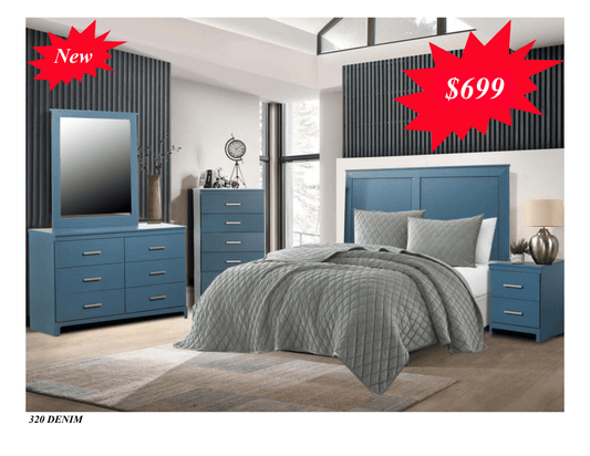 Denim 5 PC Bedroom Set